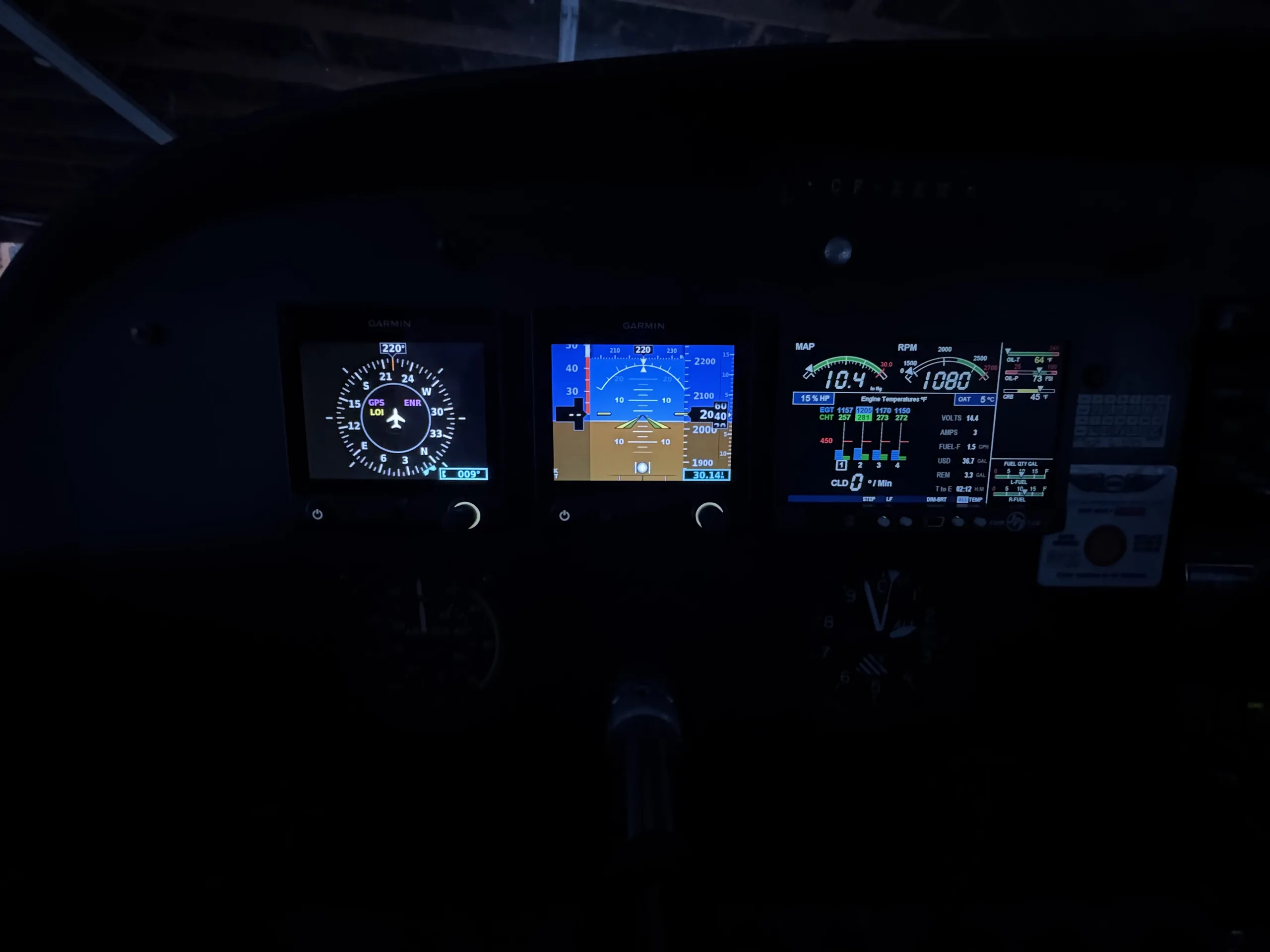 Avionics suite of a 1968 Cessna 172I.
