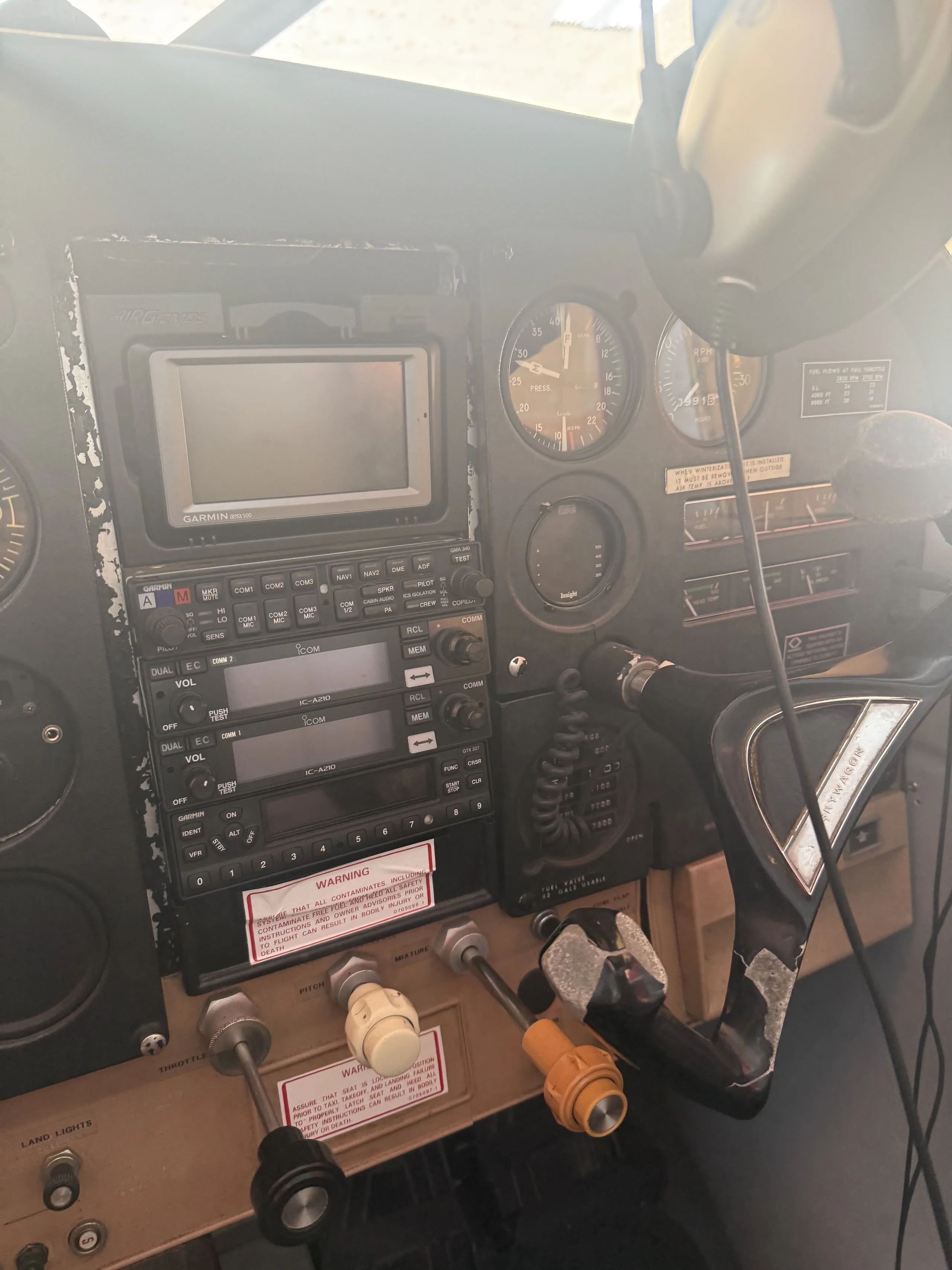 Avionics suite of a 1968 Cessna A185E.