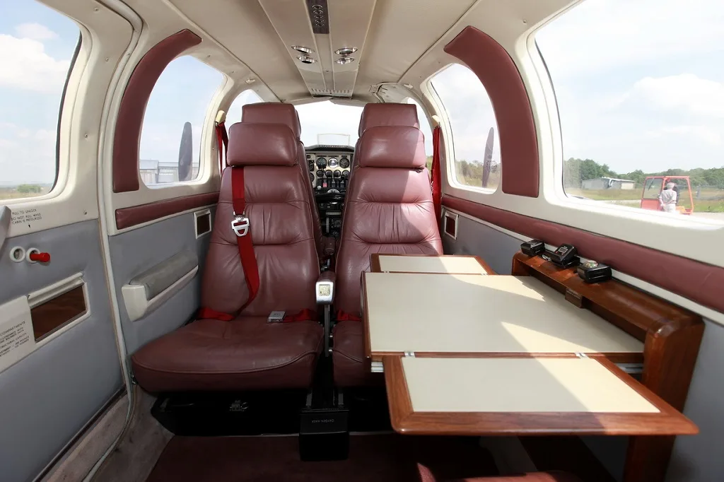 Cabin interior of a 1980 Beechcraft 58P Baron 1980.