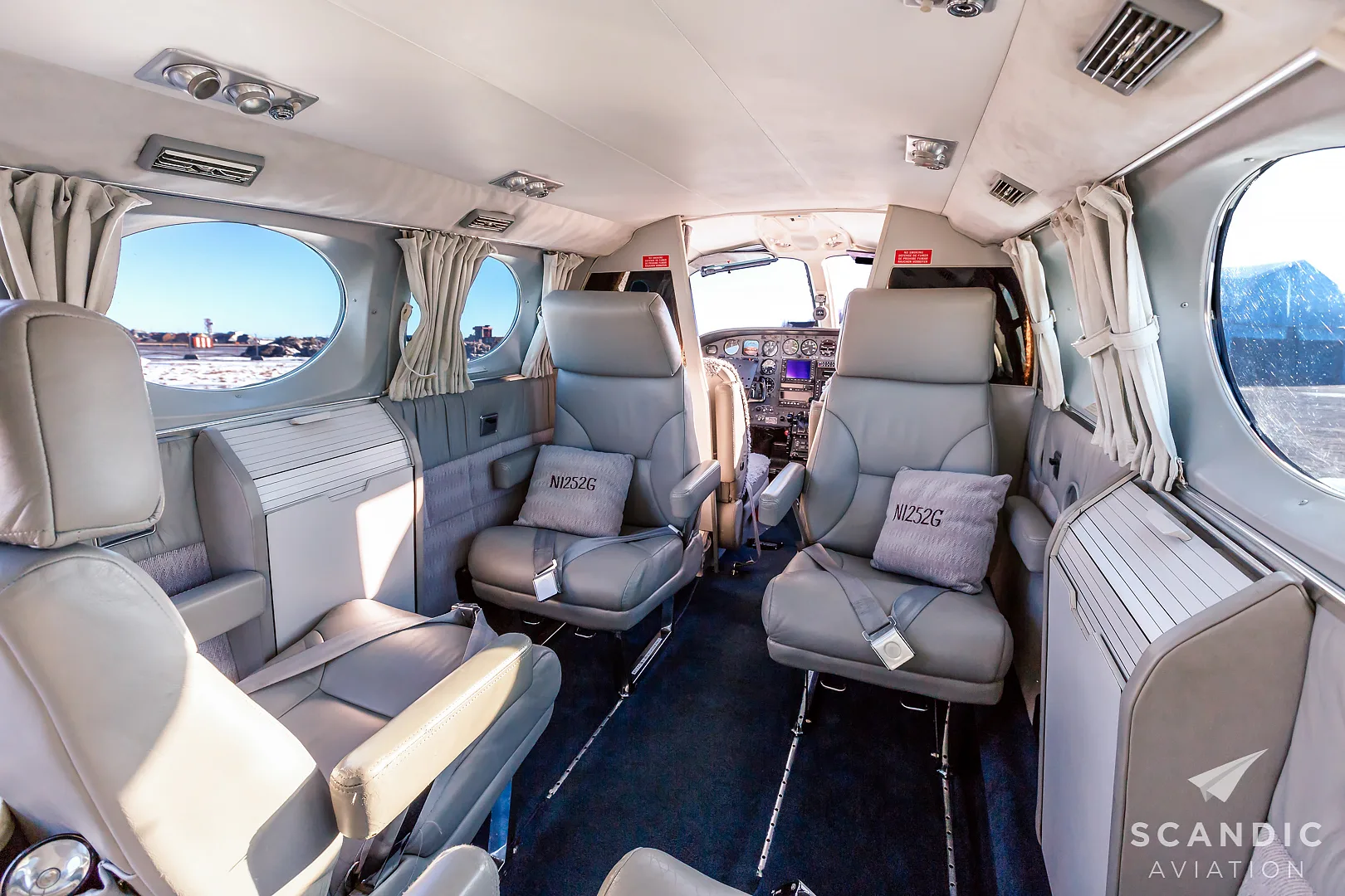Cabin interior of a 1976 Cessna 414 RAM VI – 1976.