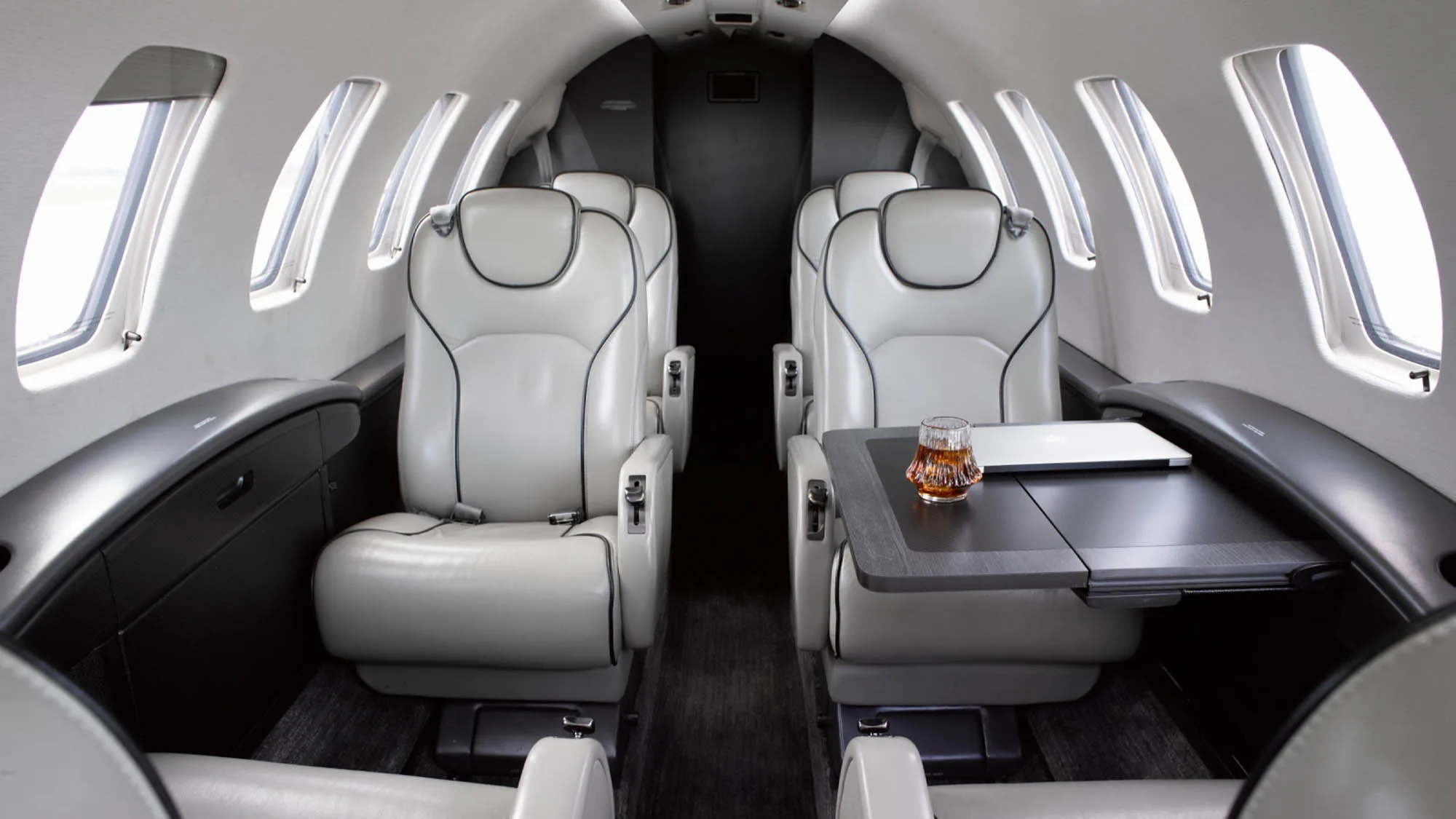 Cabin interior of a 2002 Cessna Citation CJ2.