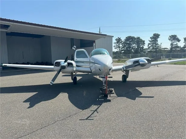 Exterior view of a 1978 Beechcraft b55 baron, N111PD.