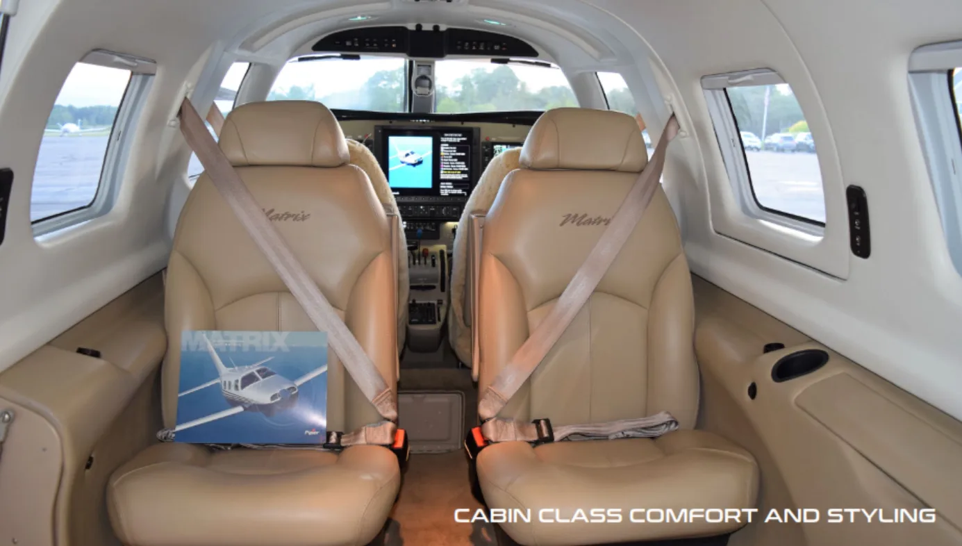 Cabin interior of a 2010 Piper malibu matrix.