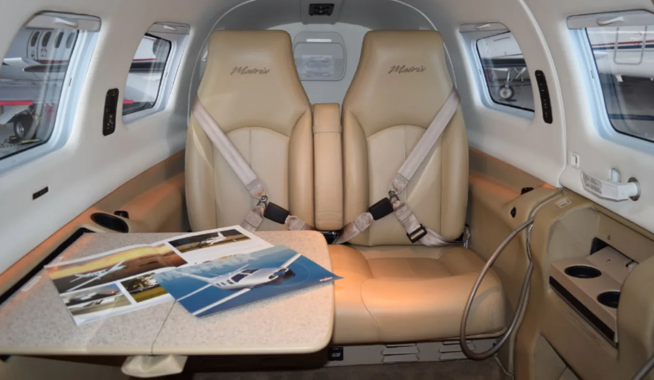 Cabin interior of a 2010 Piper malibu matrix.