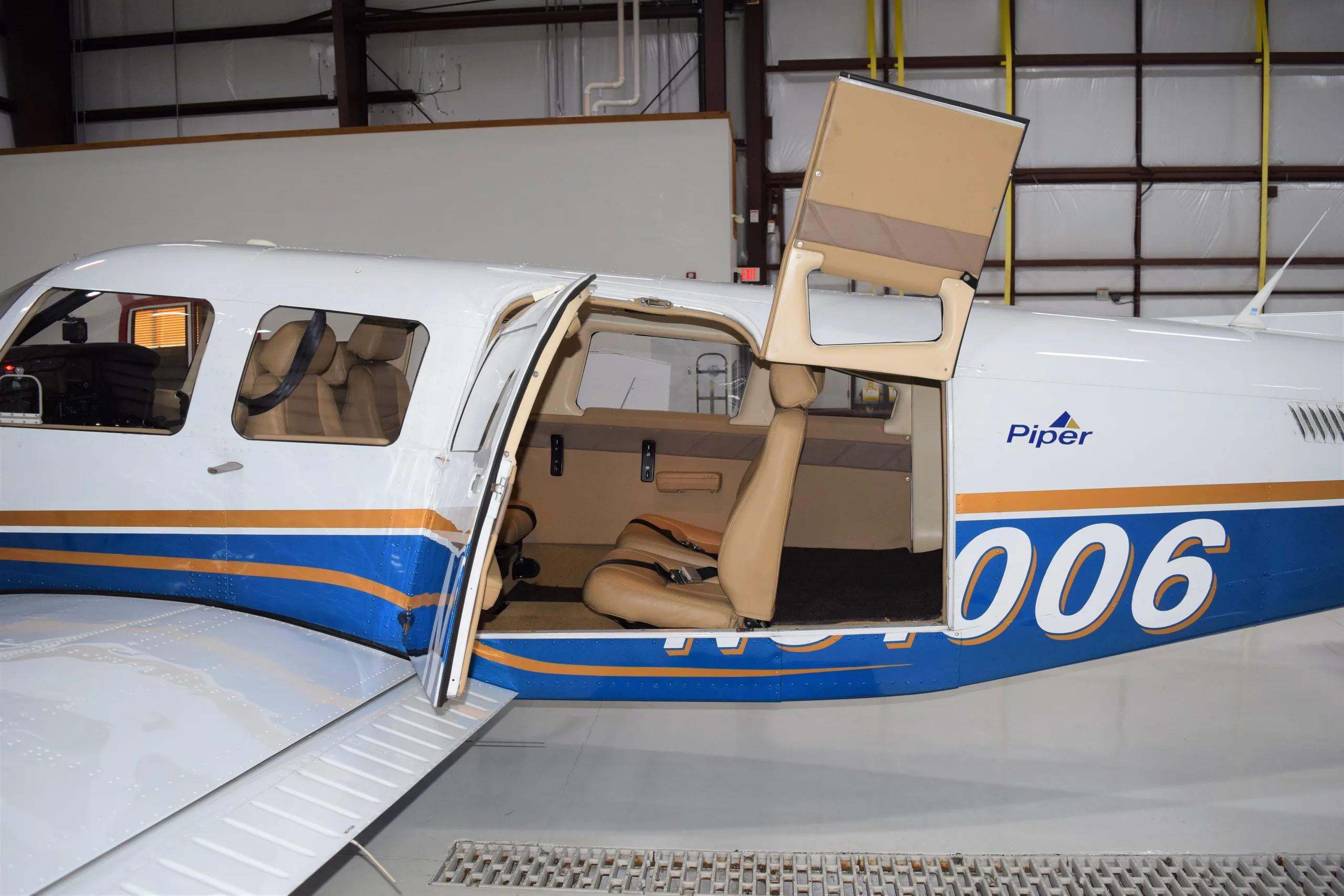 Exterior view of a Piper saratoga sp, N81006.