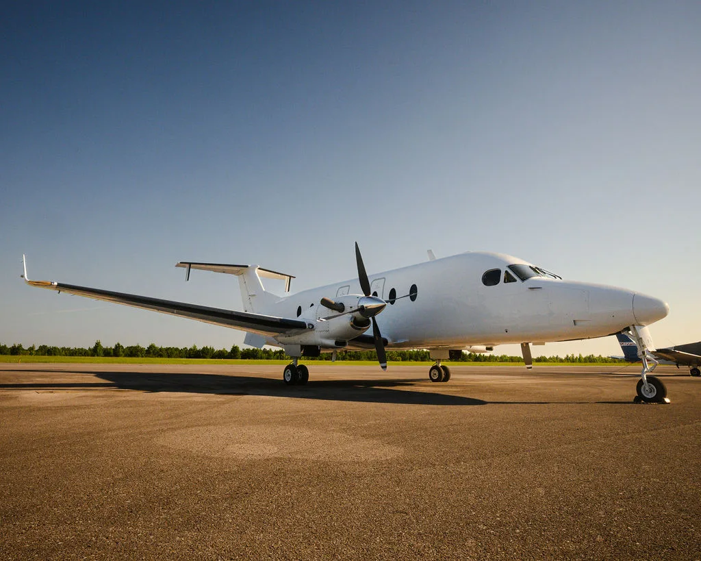 Exterior view of a 1985 Beechcraft 99, N24BH.