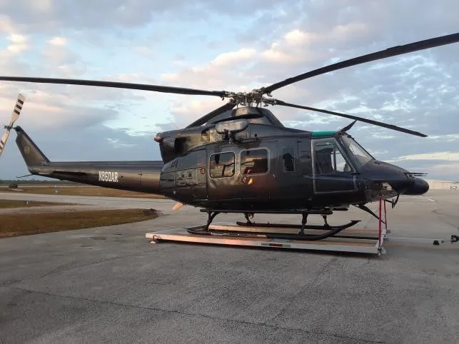 Exterior view of a 1990 Bell 412SP.