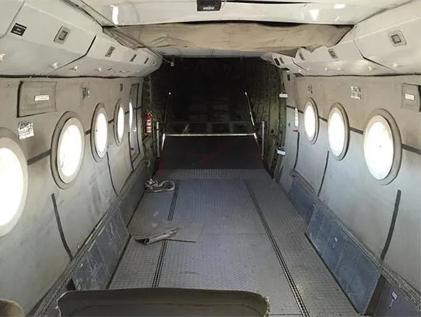 Cabin interior of a 1984 CASA 212-200.