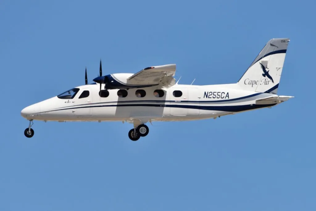 Exterior view of a 2019 Tecnam P-2012 Traveller, N255CA.