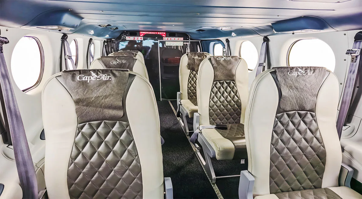 Cabin interior of a 2019 Tecnam P-2012 Traveller.