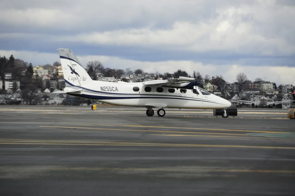 Exterior view of a 2019 Tecnam P-2012 Traveller, N255CA.