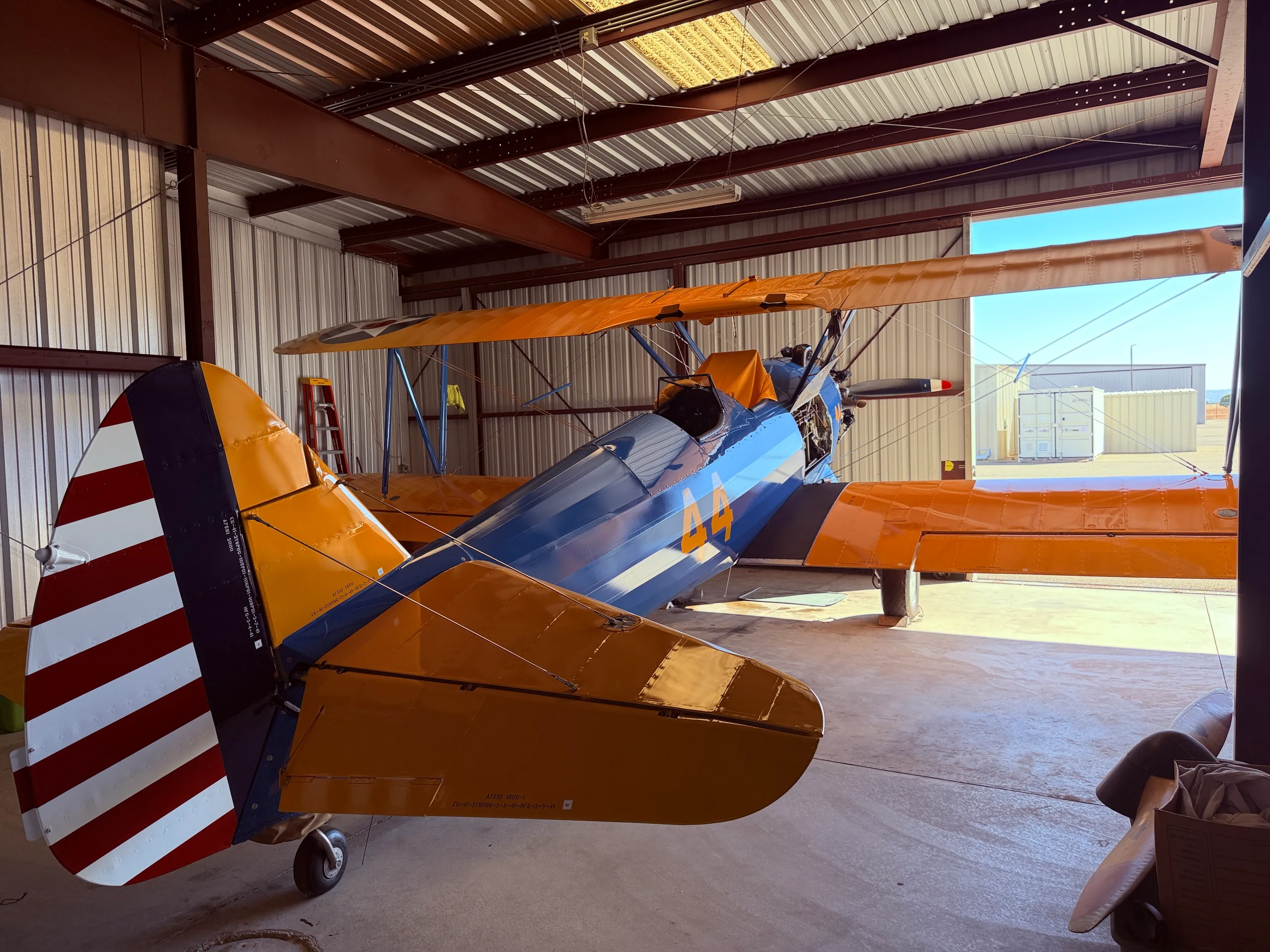 Marketing image of a 1941 Boeing Stearman and Classic Tug $149,000 (Local to Placerville).