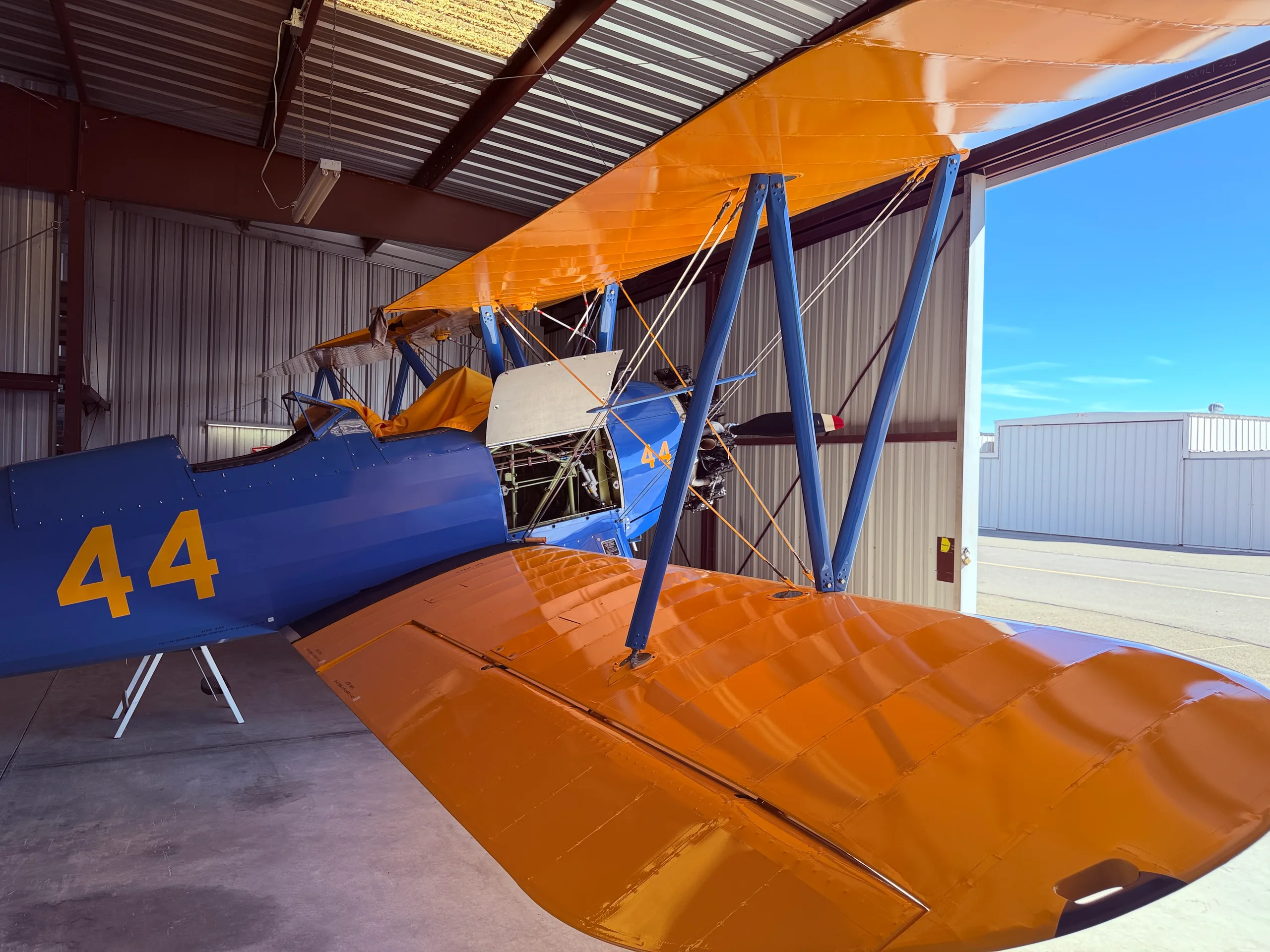 Exterior view of a 1941 Boeing Stearman and Classic Tug $149,000 (Local to Placerville), N77744.