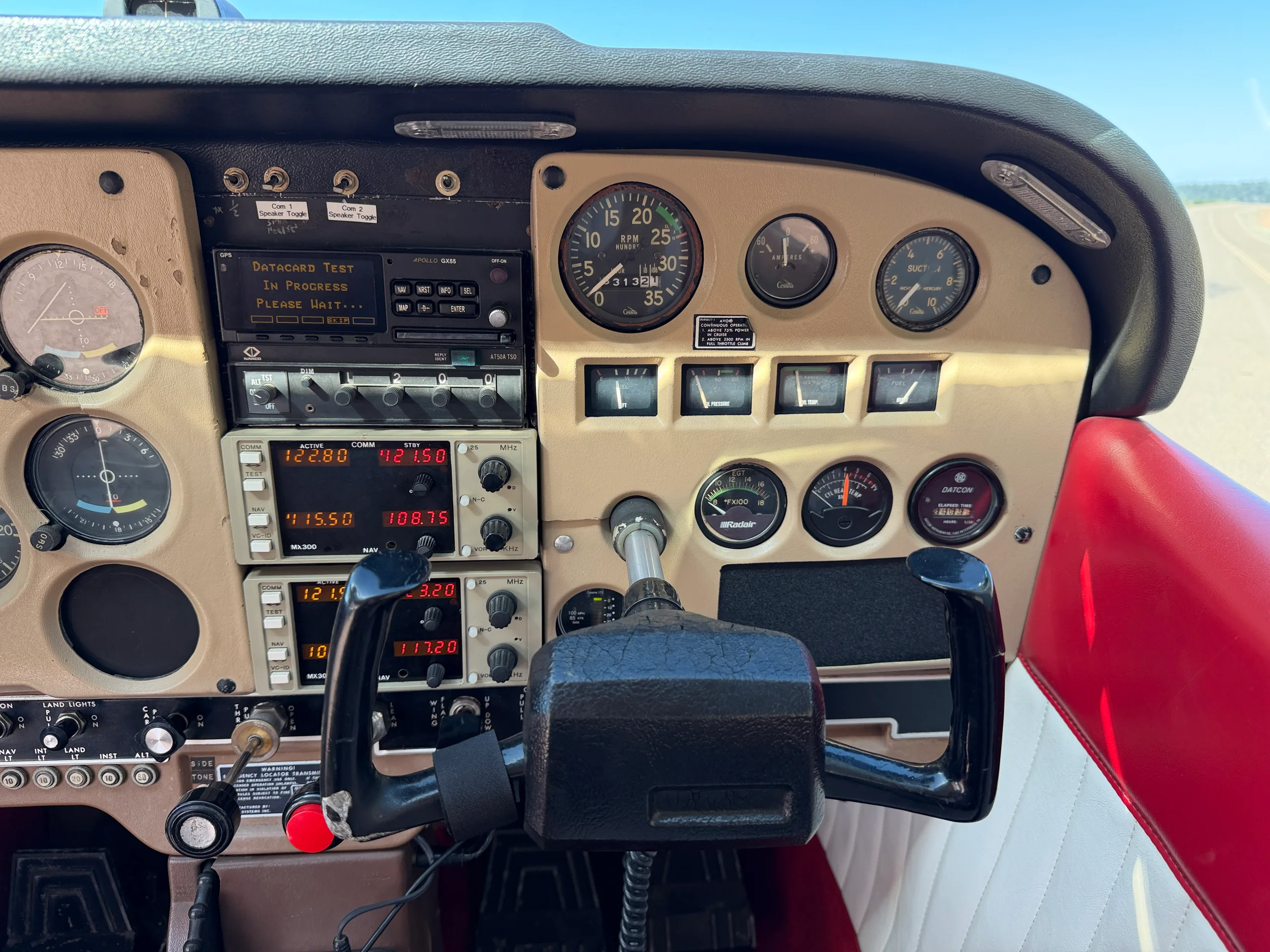 Cockpit and instrument panel of a 1969 Cessna 172K - $99,000 - N84793 (Here at Placerville).