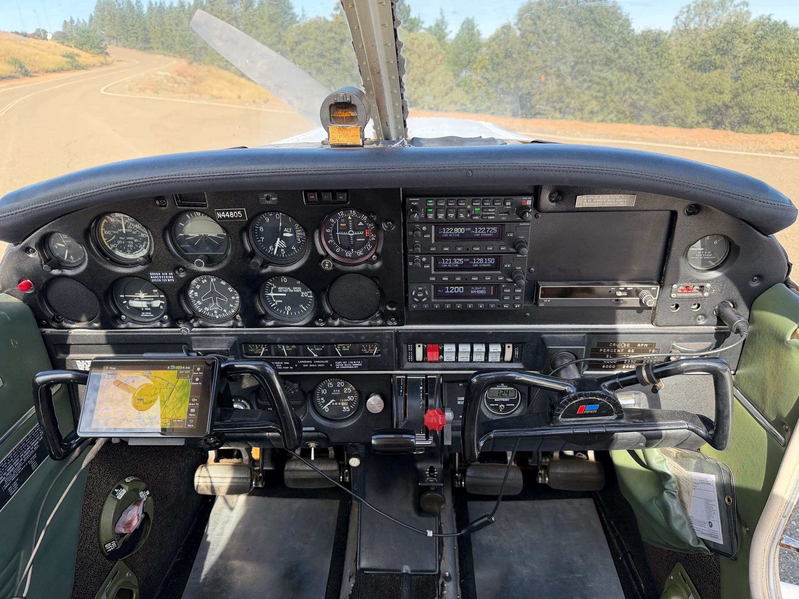 Cockpit and instrument panel of a 1974 Piper Cherokee PA-28-140/160 - $65,000 - N44805 (Local to Placerville).