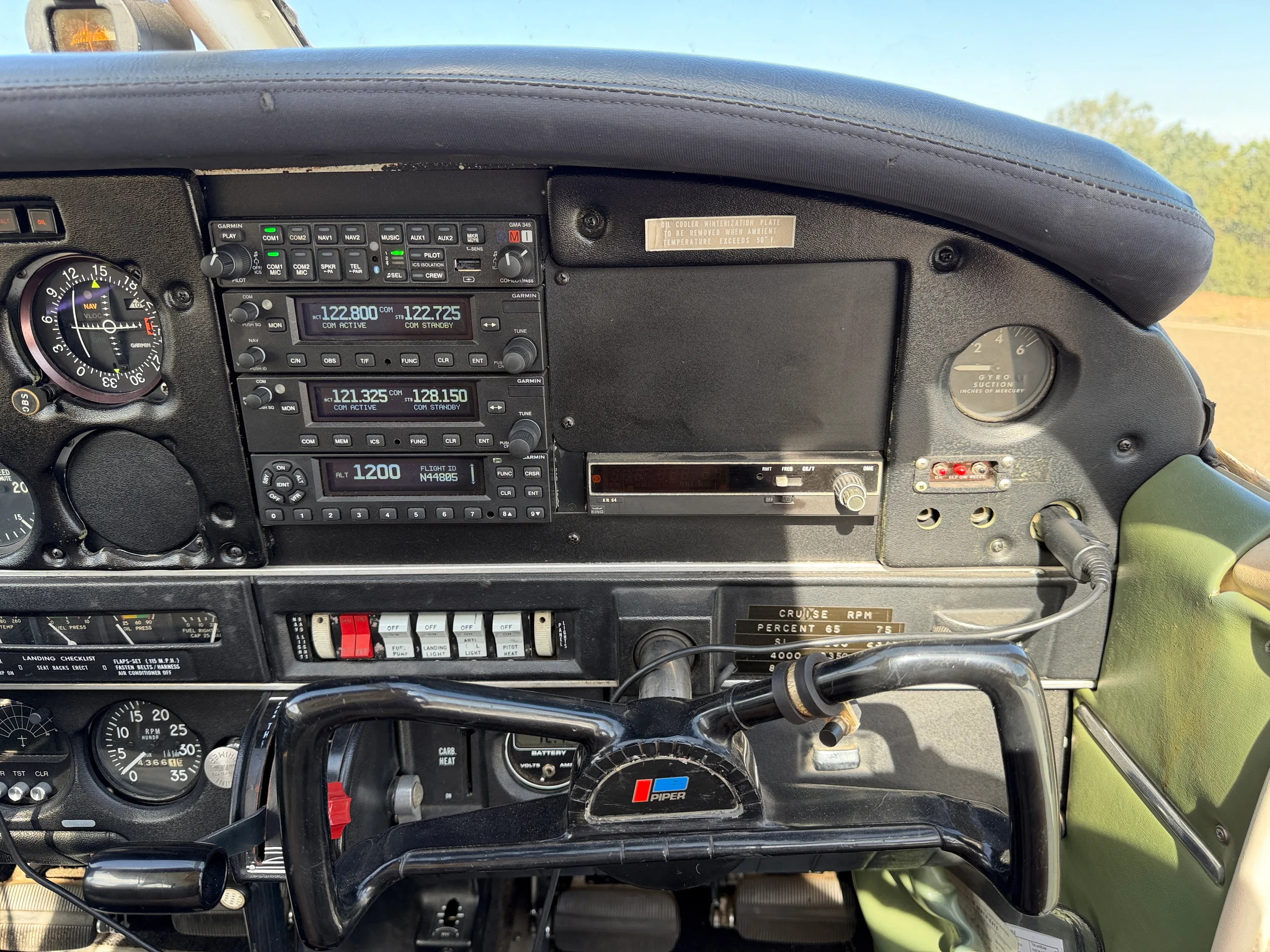 Avionics suite of a 1974 Piper Cherokee PA-28-140/160 - $65,000 - N44805 (Local to Placerville).