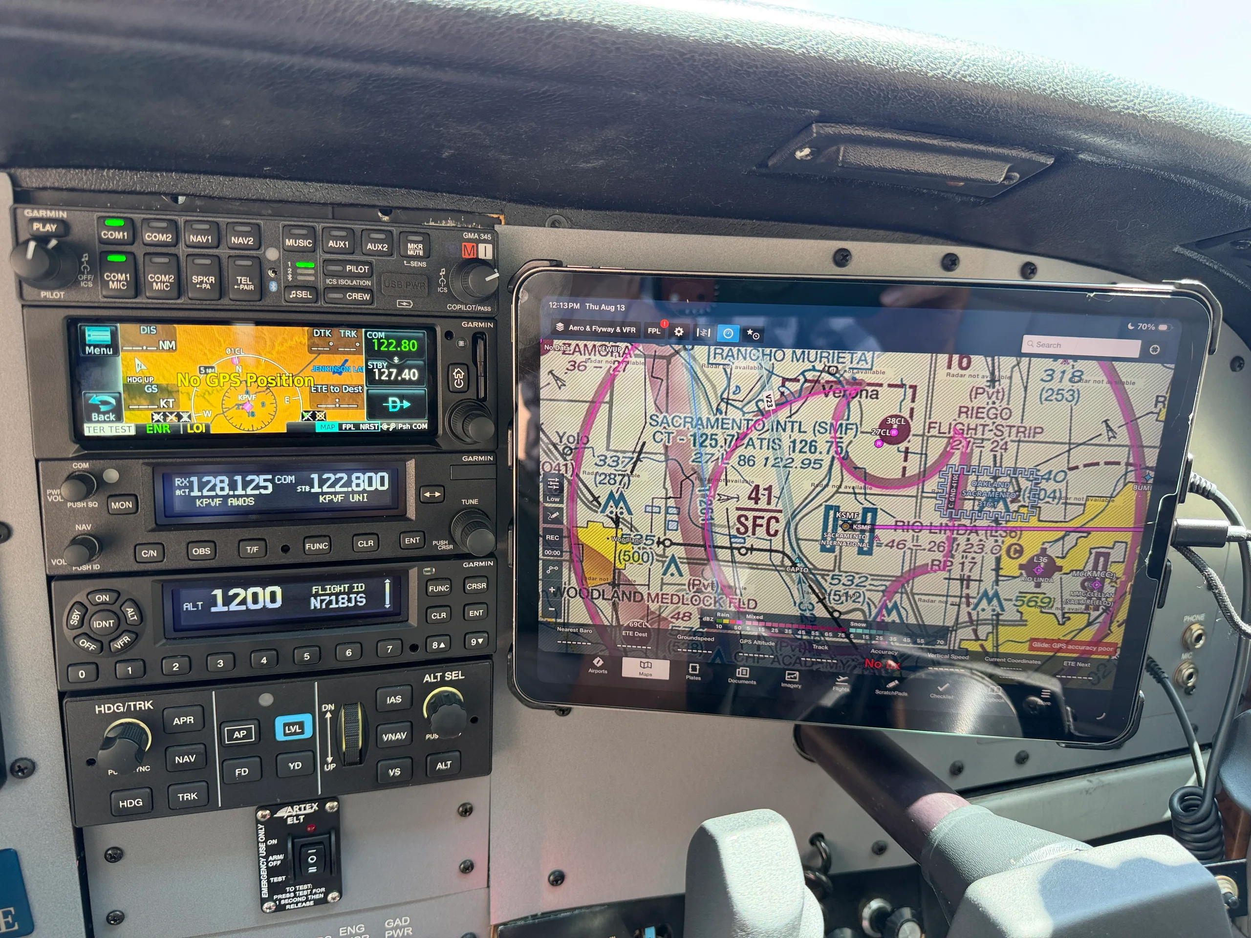 Avionics suite of a 1977 Cessna 182Q Skylane with 550 Engine - $299,000 - N718JS (Here at Placerville).