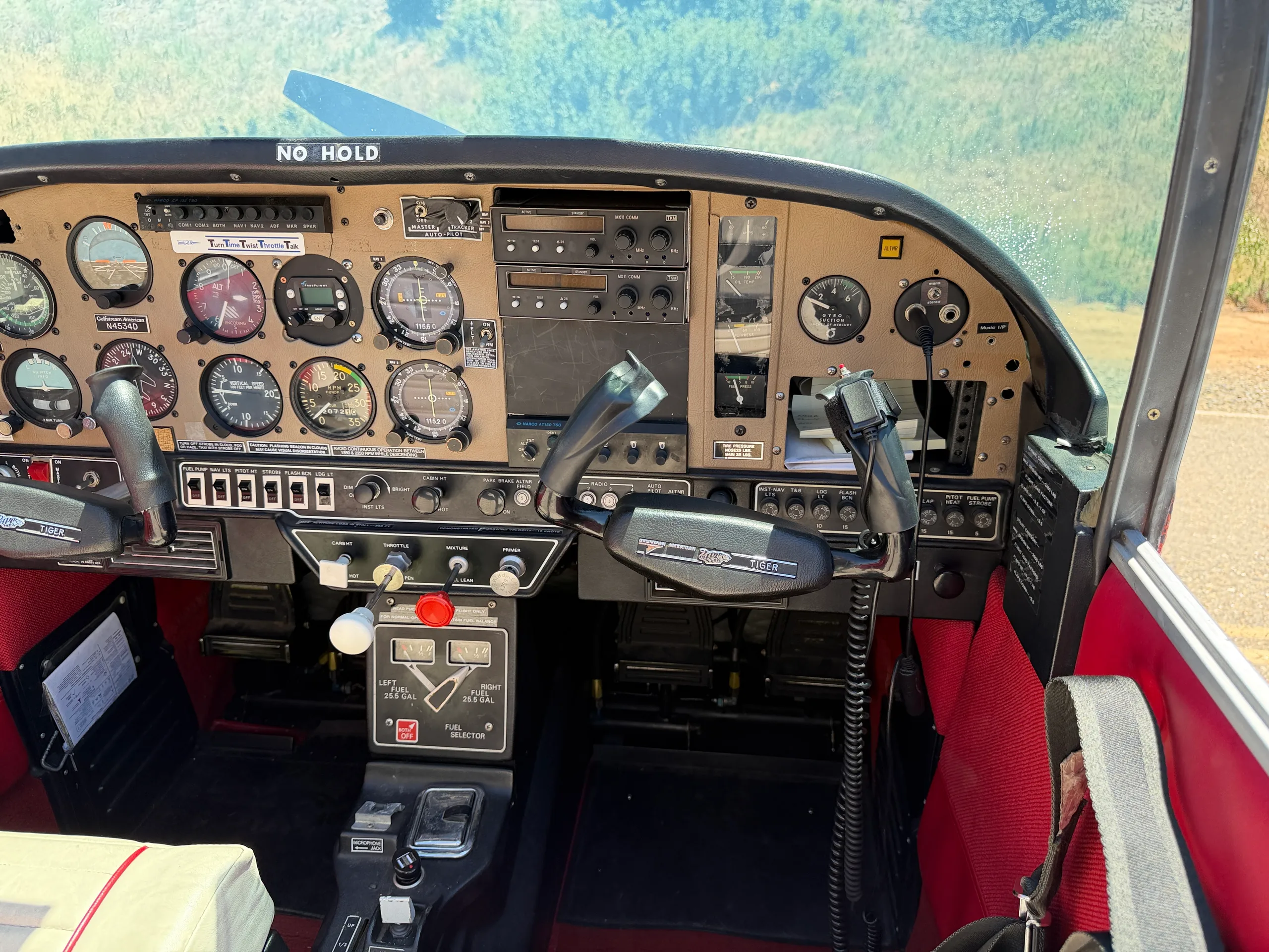 Cockpit and instrument panel of a 1979 Grumman American Tiger AA5B - $119,500 - N4534D (Here at Placerville).