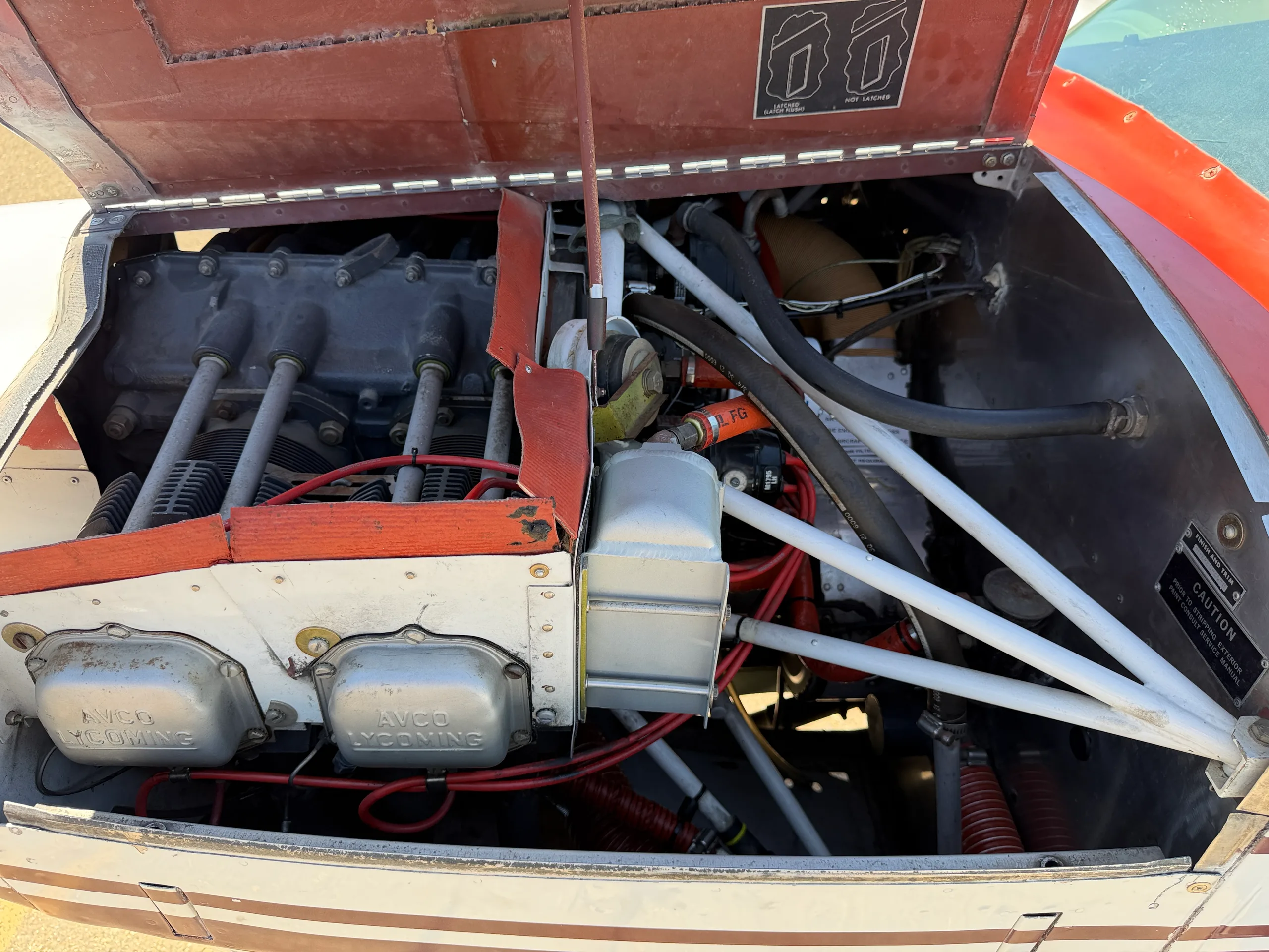 Engine detail of a 1979 Grumman American Tiger AA5B - $119,500 - N4534D (Here at Placerville).