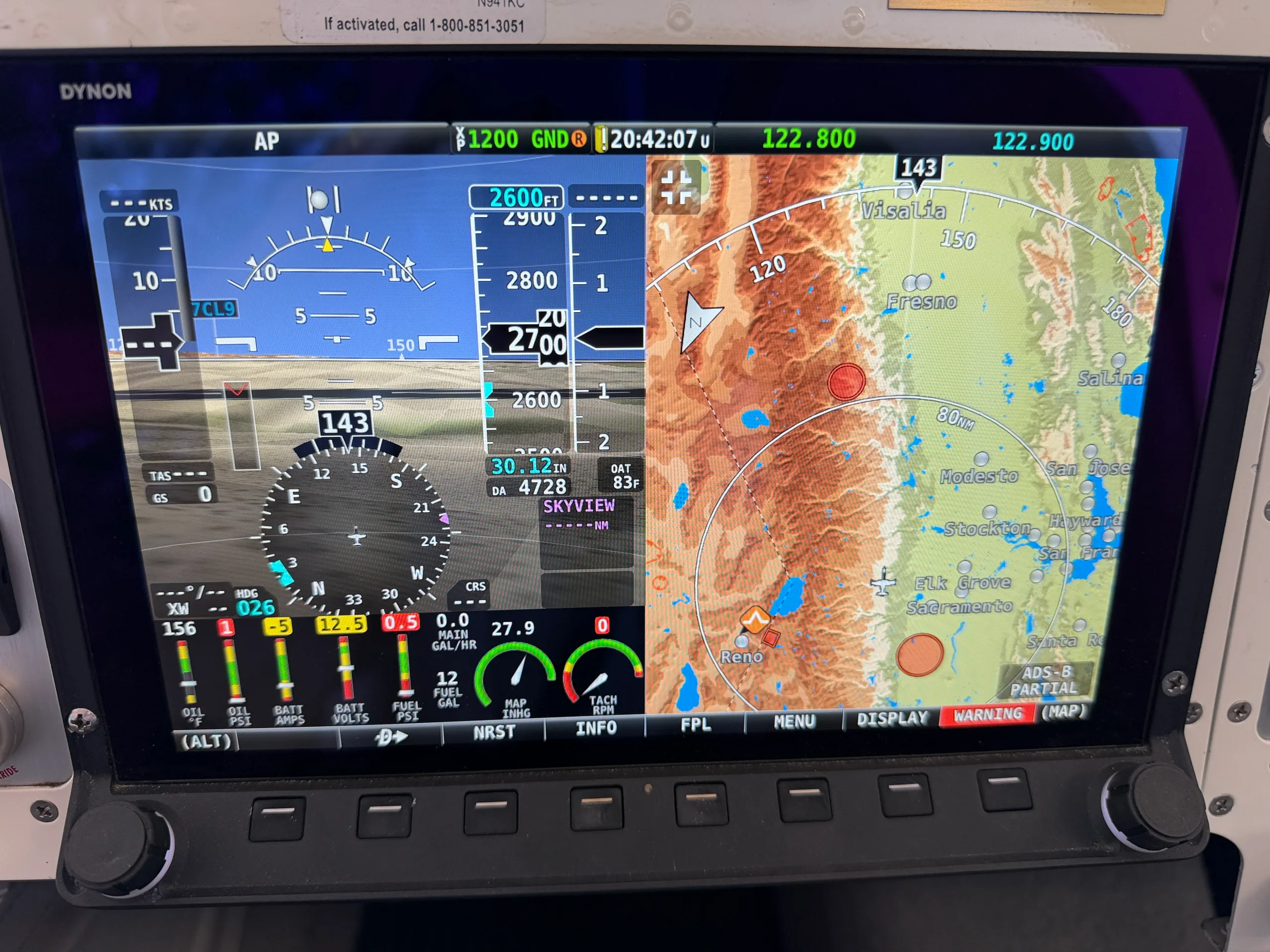 Avionics suite of a 2015 Vans RV-12.