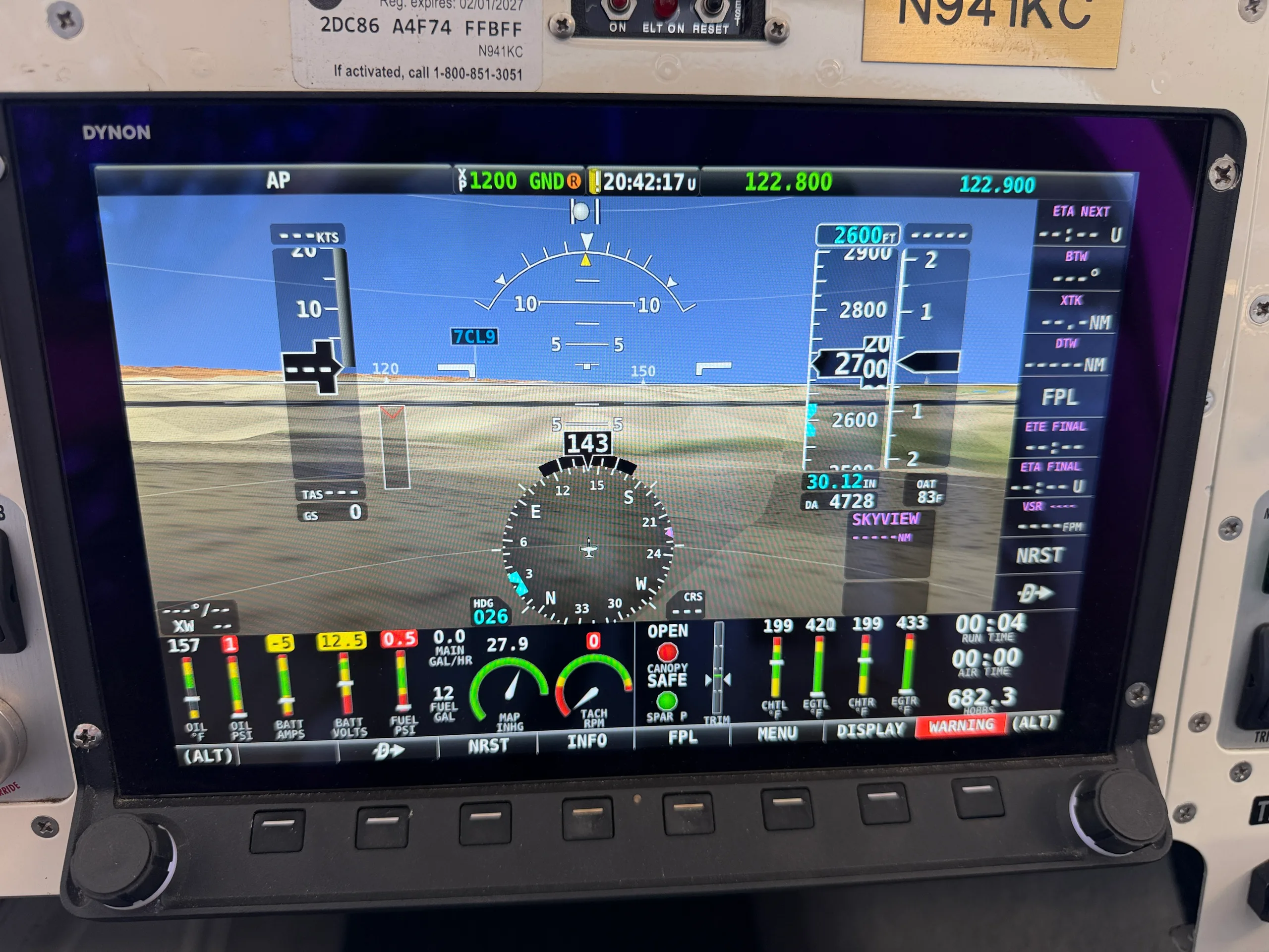 Avionics suite of a 2015 Vans RV-12.