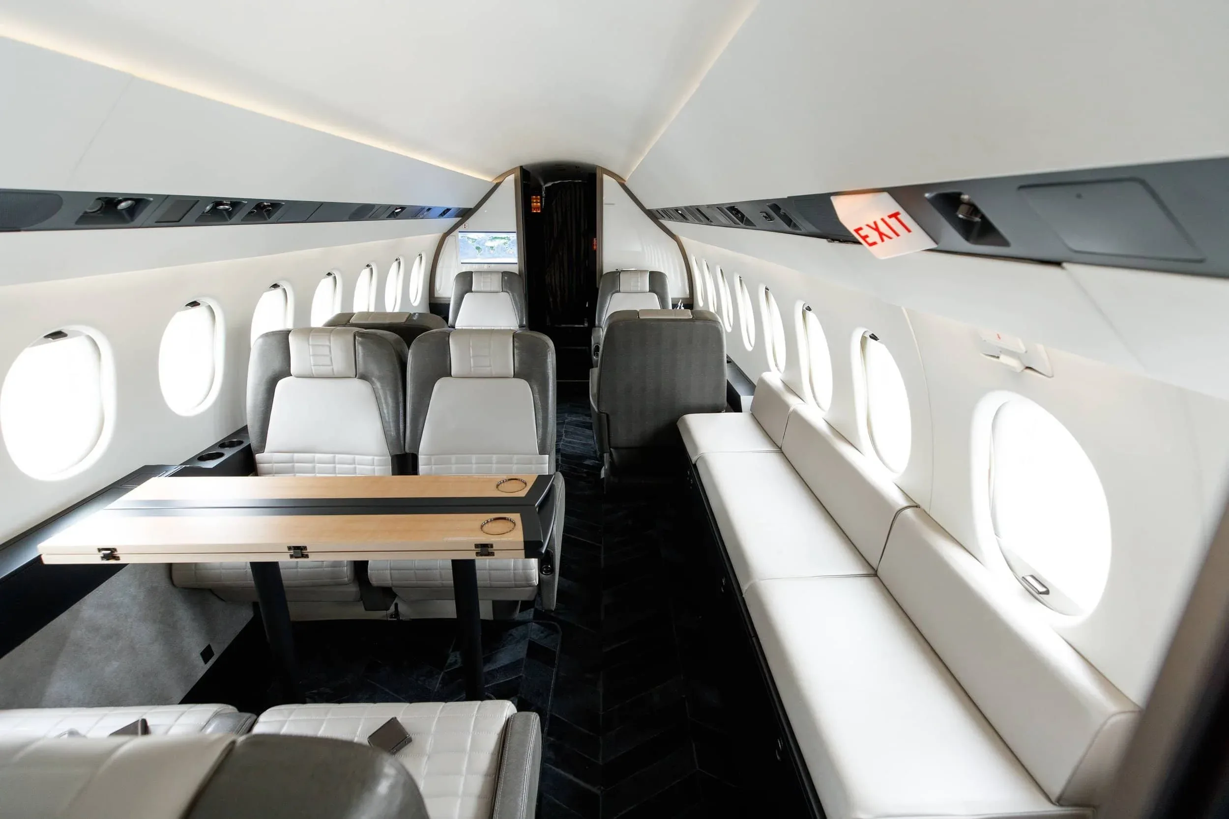Cabin interior of a 2002 Dassault Falcon 900C — SmartJets.