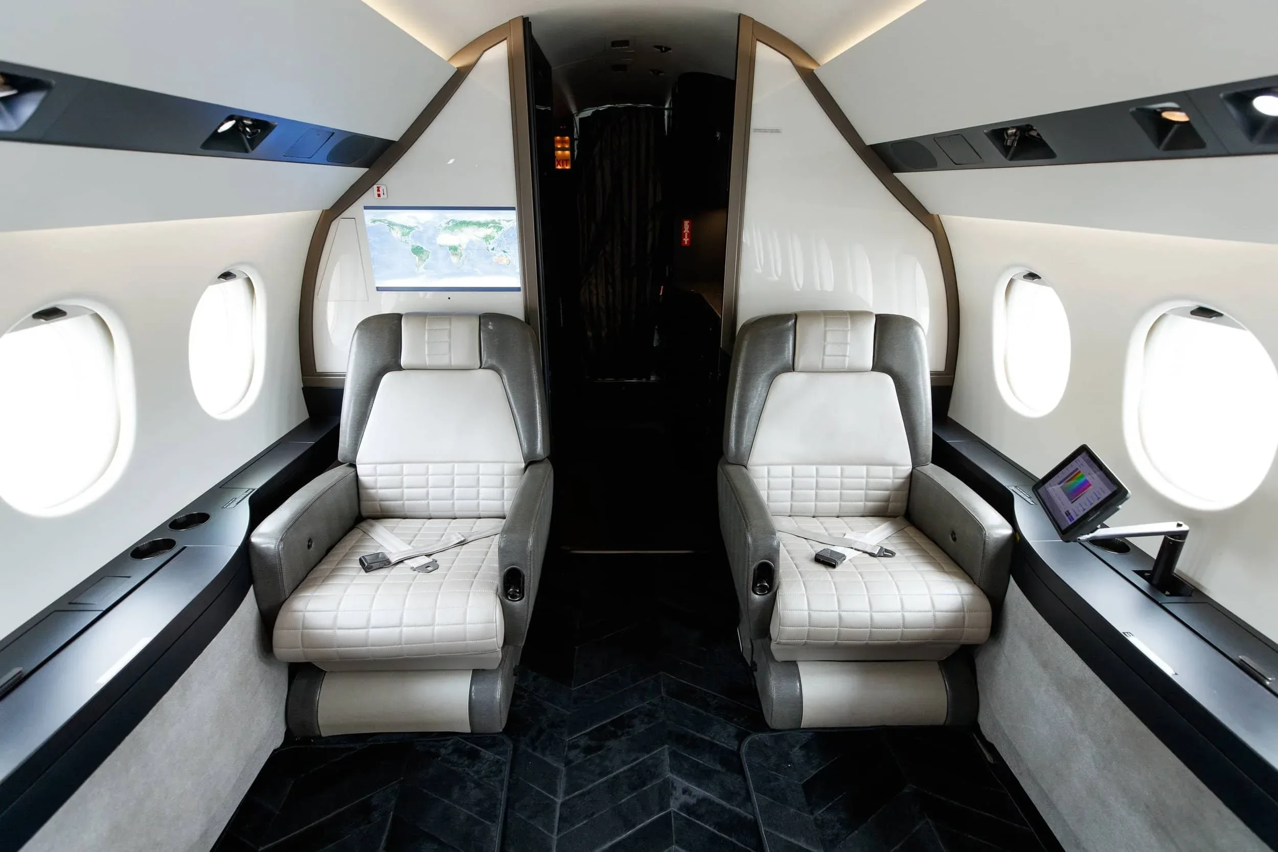 Cabin interior of a 2002 Dassault Falcon 900C — SmartJets.