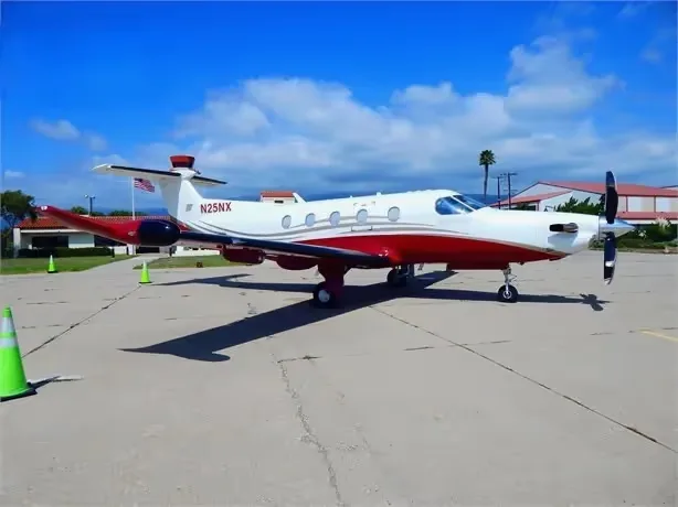 Exterior view of a 2009 Pilatus pc 12ng sn 1125.