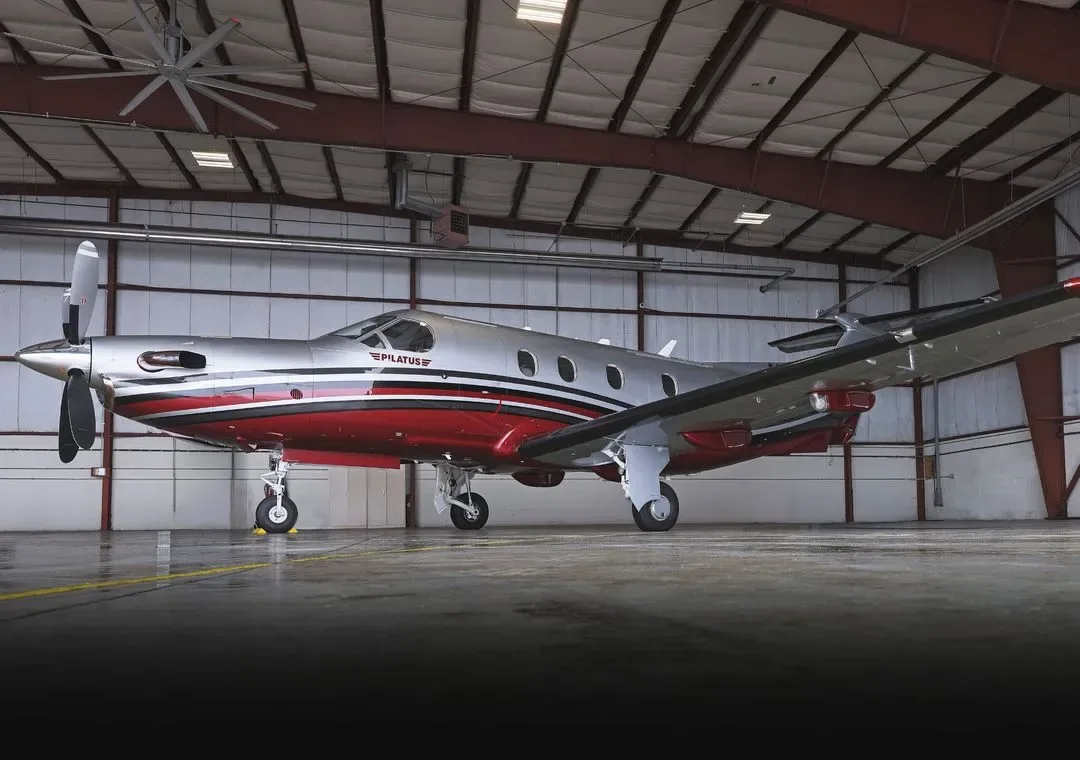 Exterior view of a 2014 Pilatus pc 12ng sn 1497.