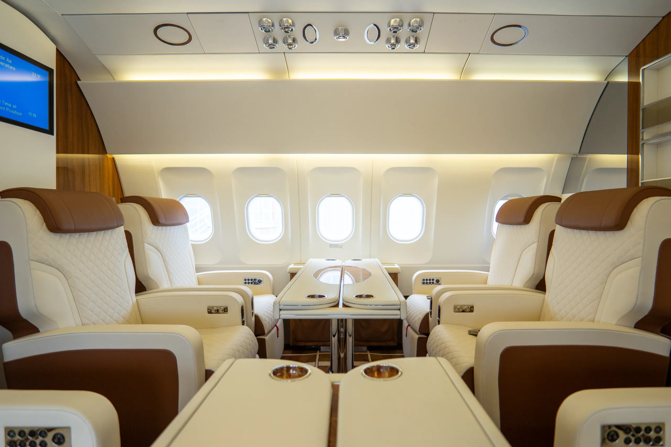 Cabin interior of a 2002 Airbus A319 –.