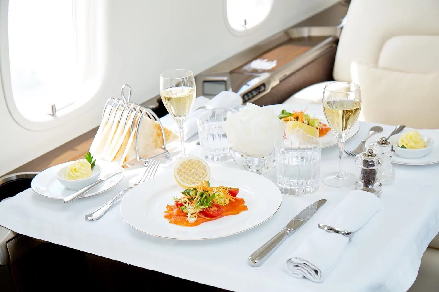 Cabin interior of a Bombardier Challenger 350 –.
