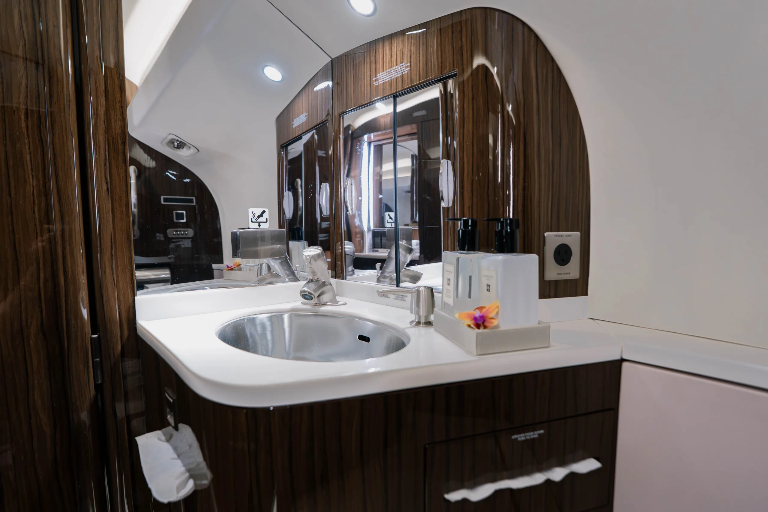 Cabin interior of a 2015 Dassault Falcon 7X –.