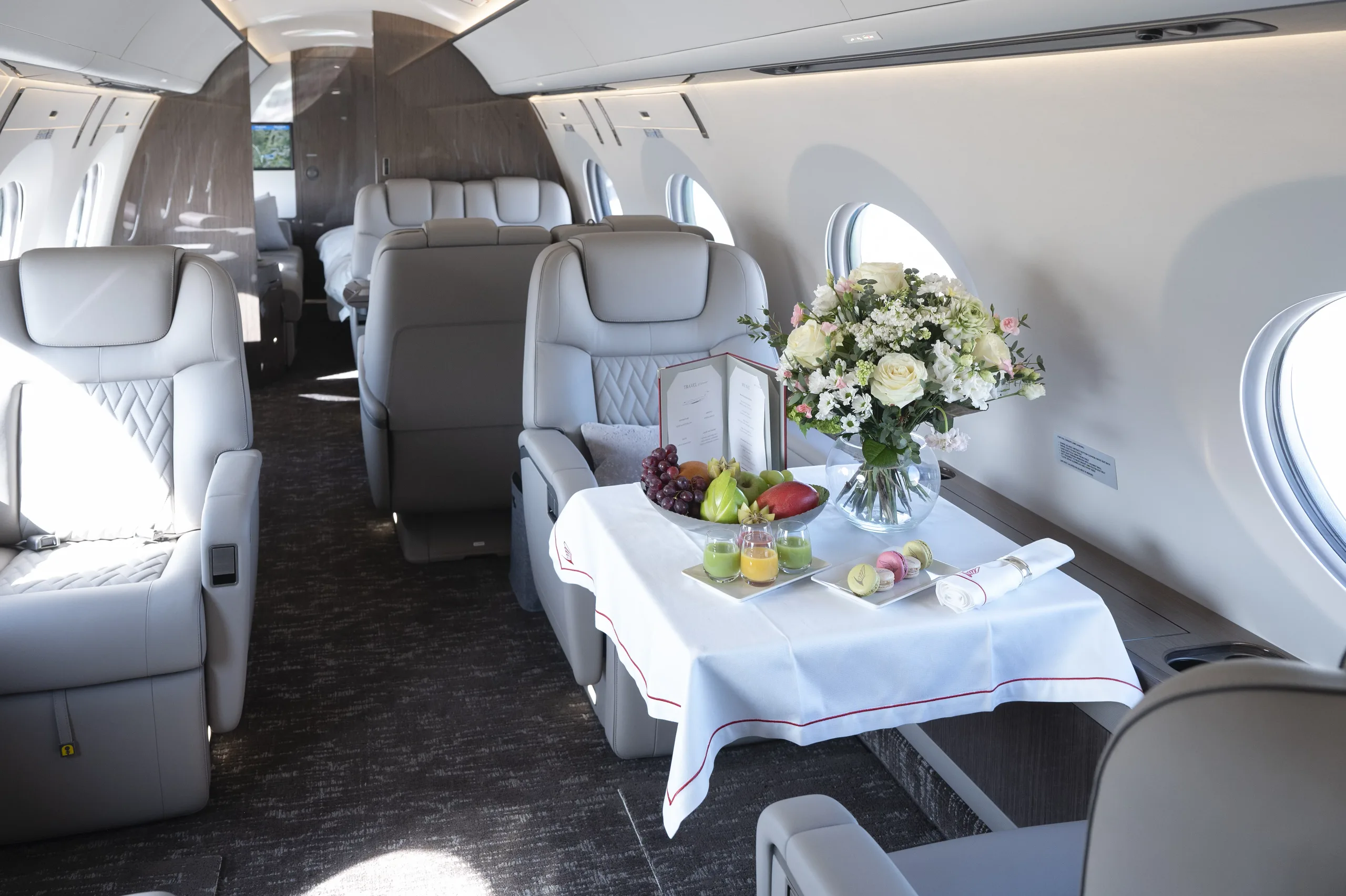 Cabin interior of a 2025 Gulfstream 500 –.