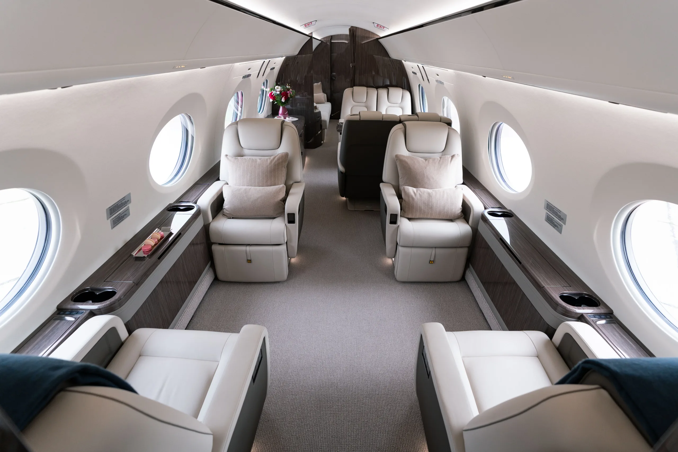 Cabin interior of a 2025 Gulfstream G500.