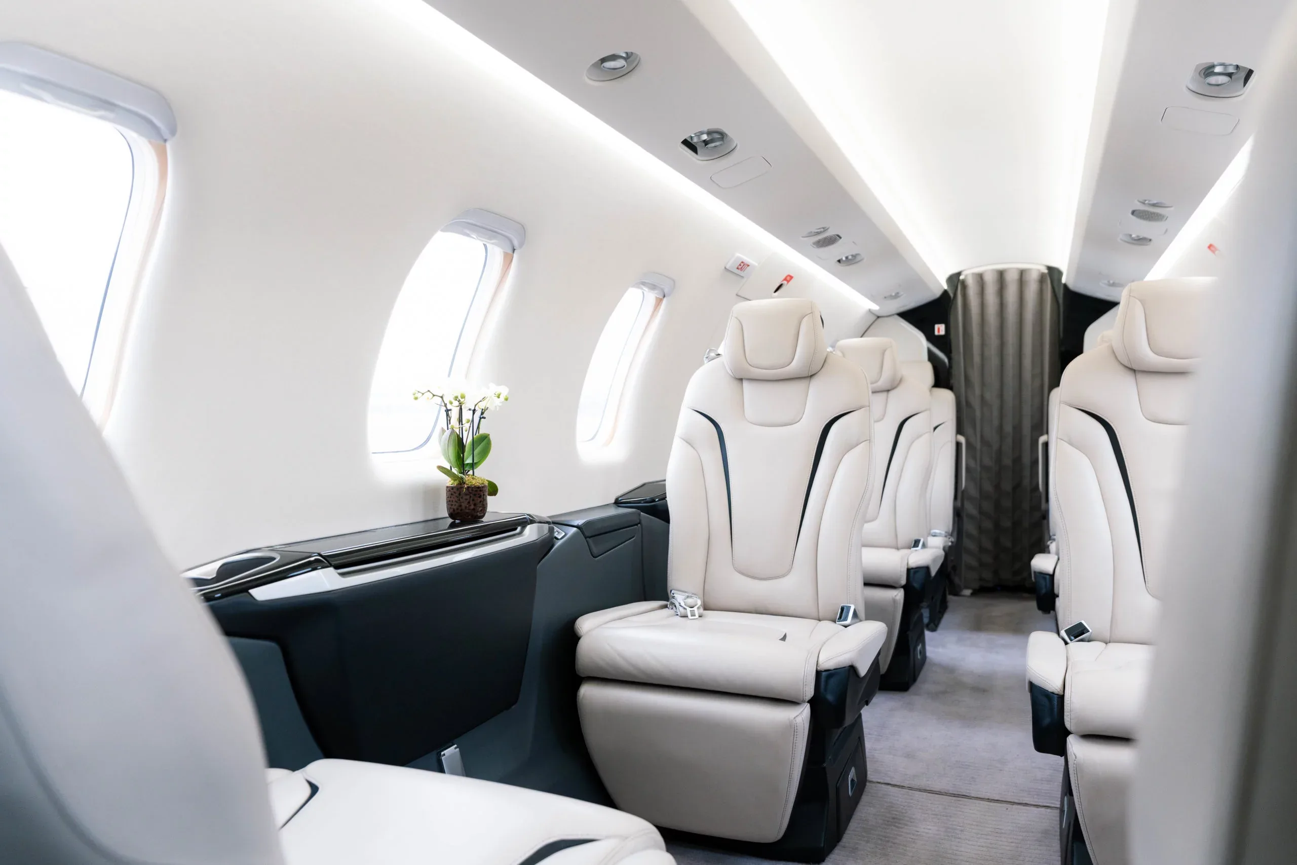 Cabin interior of a 2018 Pilatus PC-24 –.