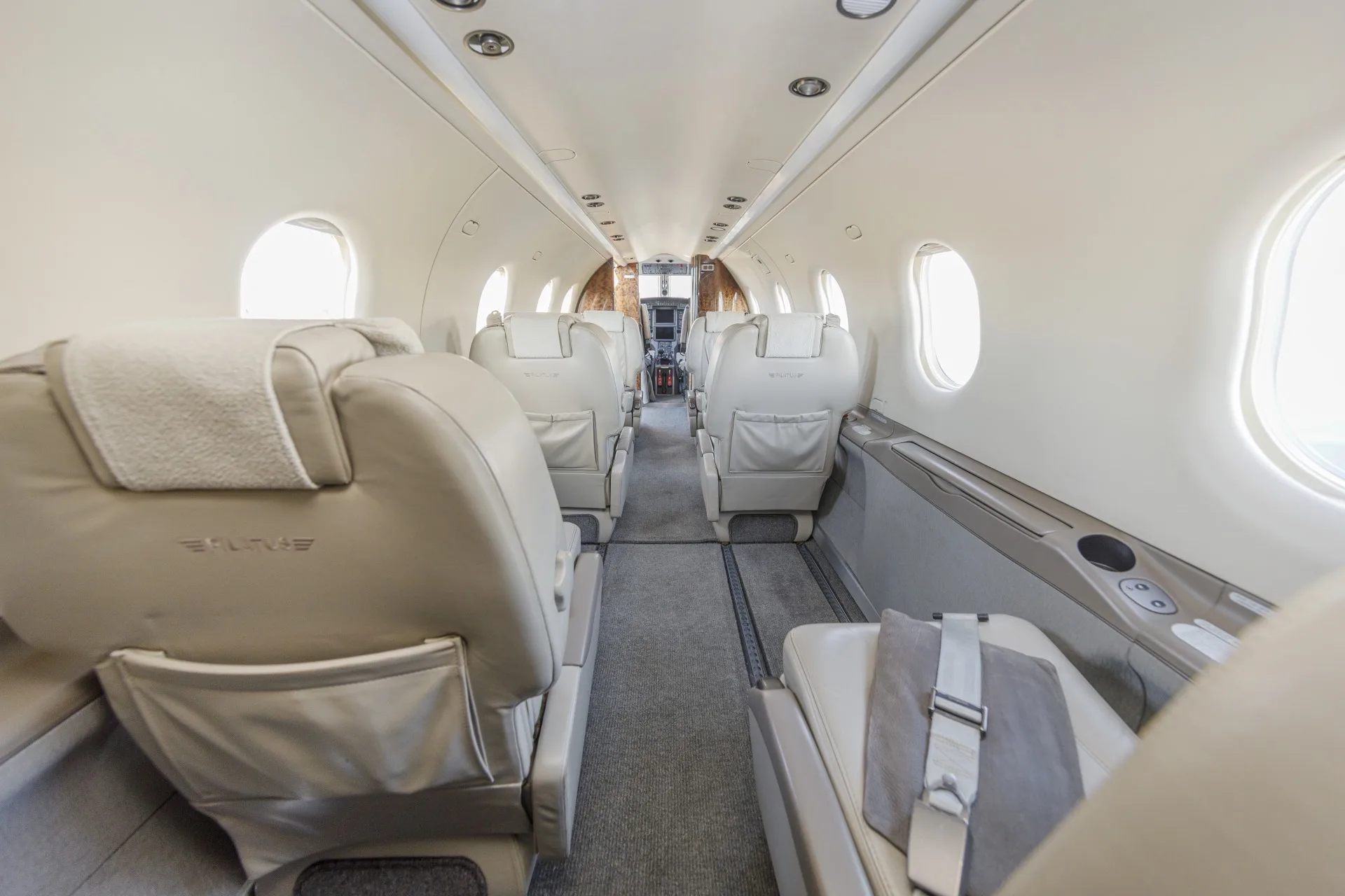 Cabin interior of a 2008 Pilatus.