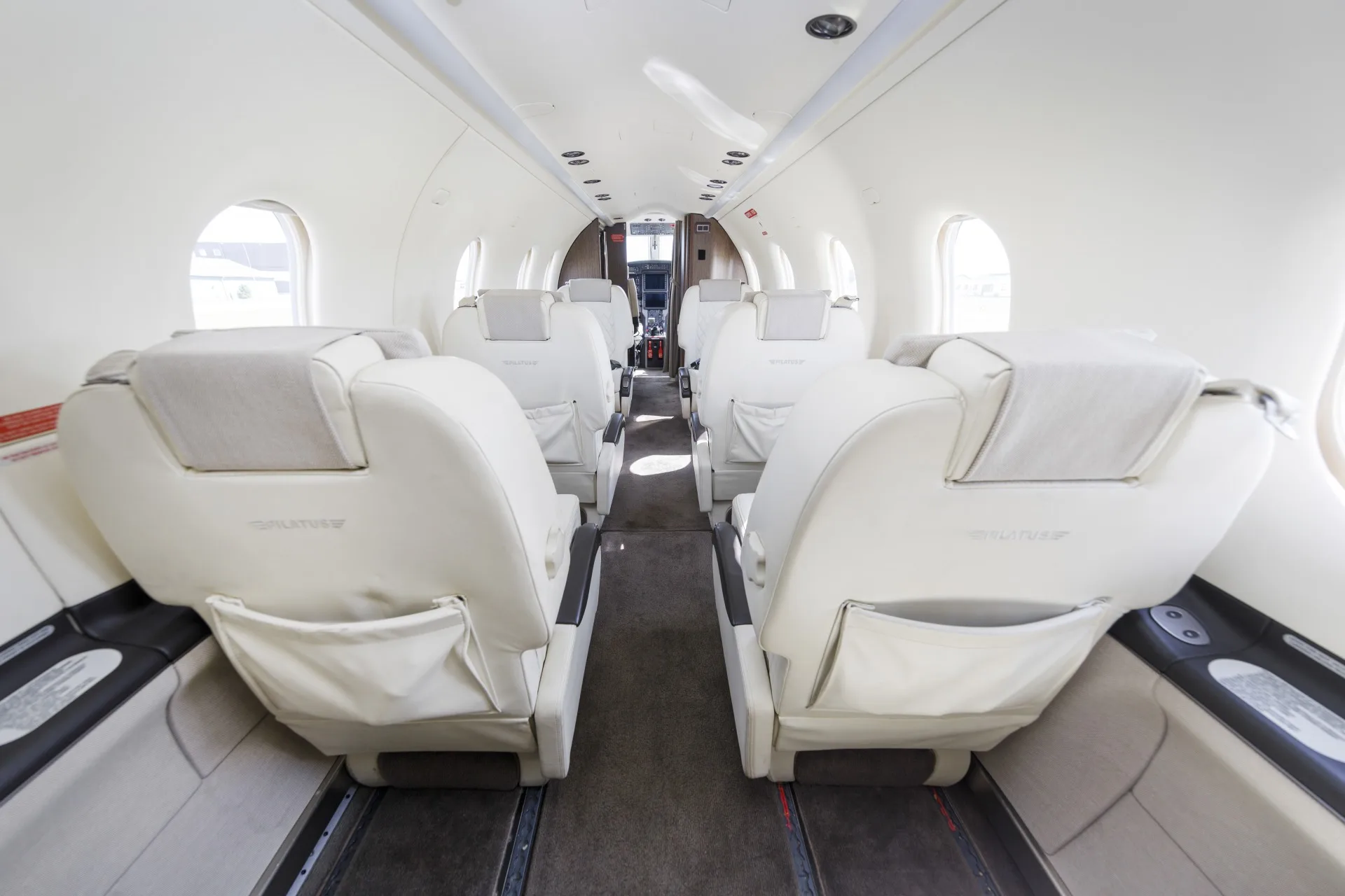 Cabin interior of a 2018 Pilatus.