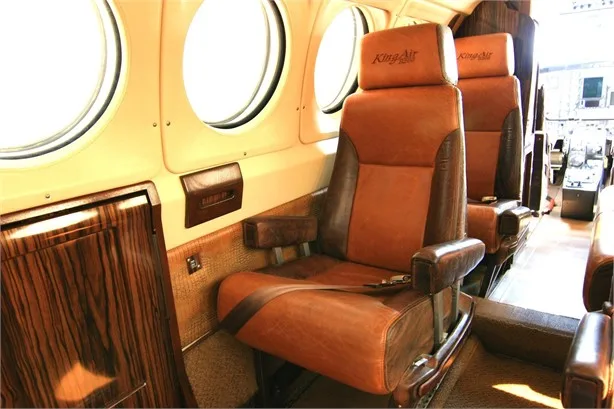 Cabin interior of a 1982 Beechcraft B200.