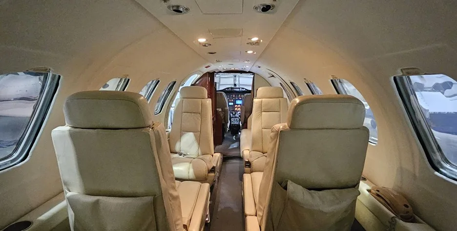 Cabin interior of a 1988 Cessna CITATION 550 SII.