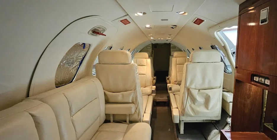 Cabin interior of a 1988 Cessna CITATION 550 SII.