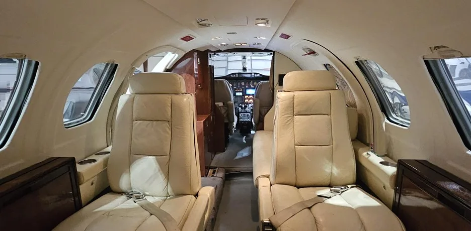 Cabin interior of a 1988 Cessna CITATION 550 SII.