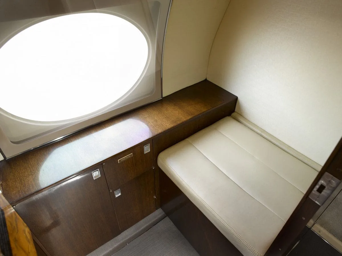 Cabin interior of a 1988 Gulfstream.