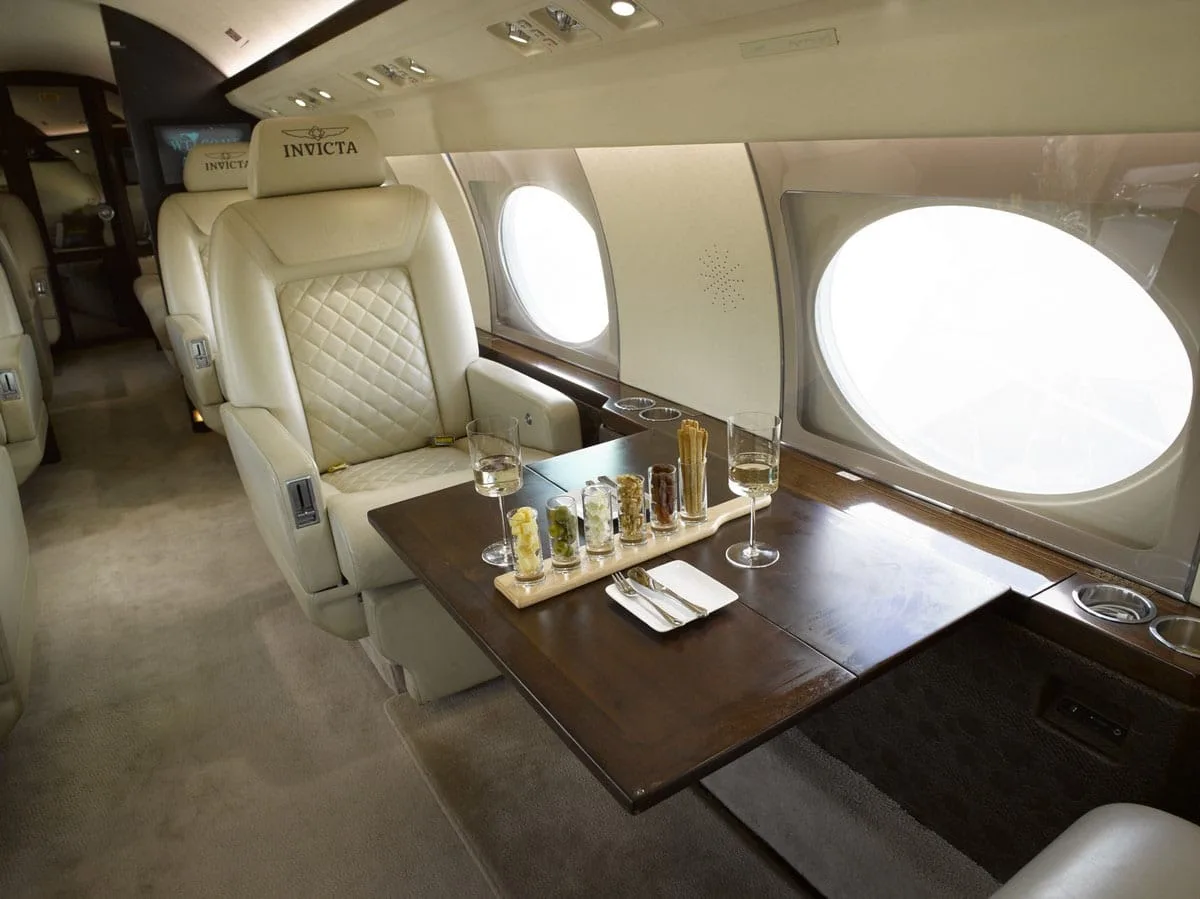 Cabin interior of a 1988 Gulfstream.