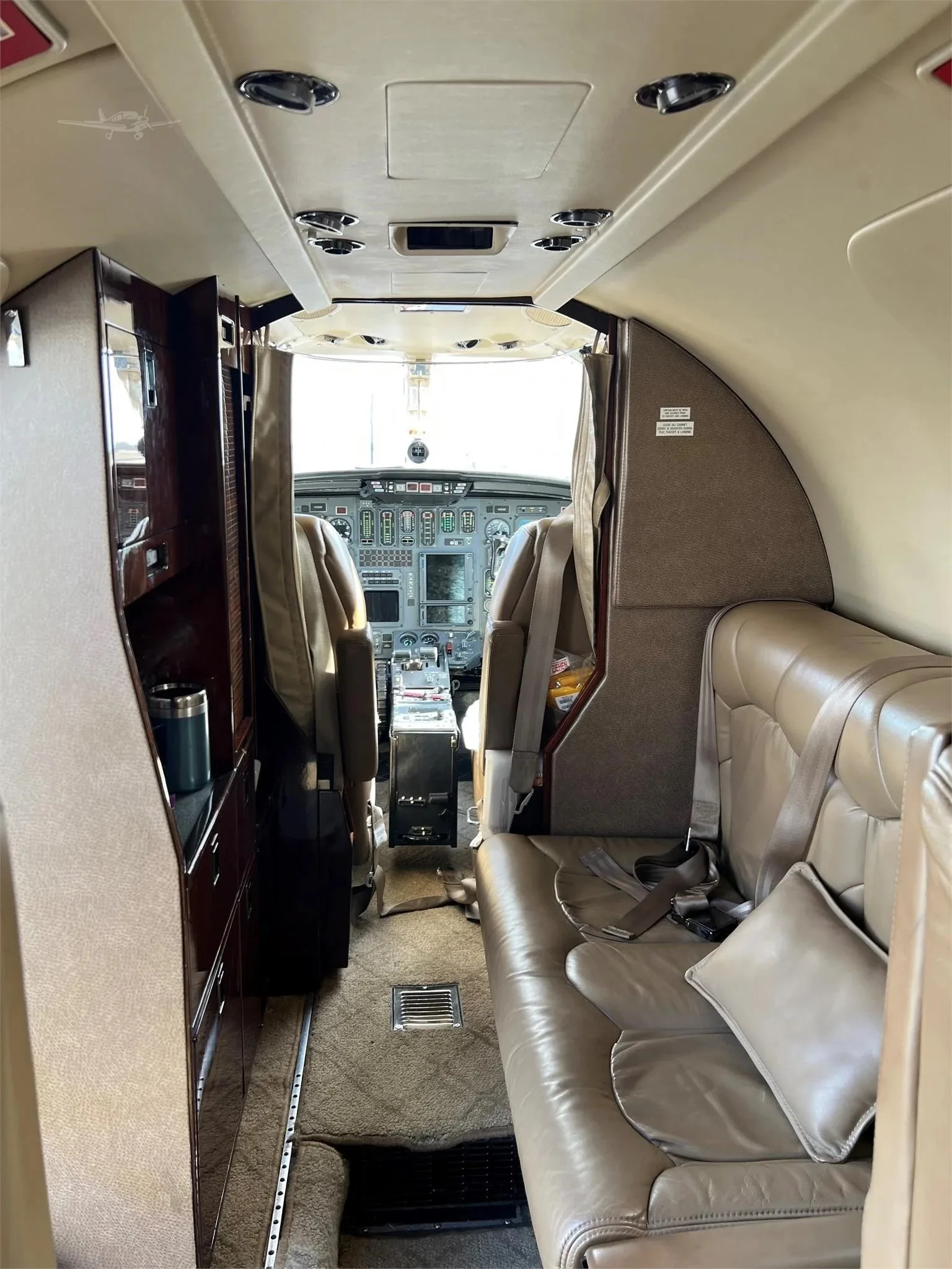 Cabin interior of a 1990 Cessna Citation II.