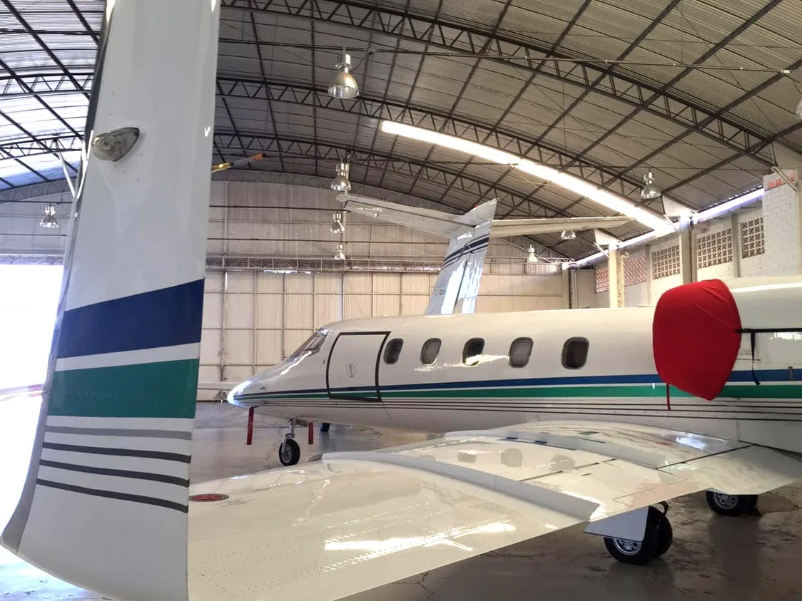 Cabin interior of a 1998 Learjet 31A.