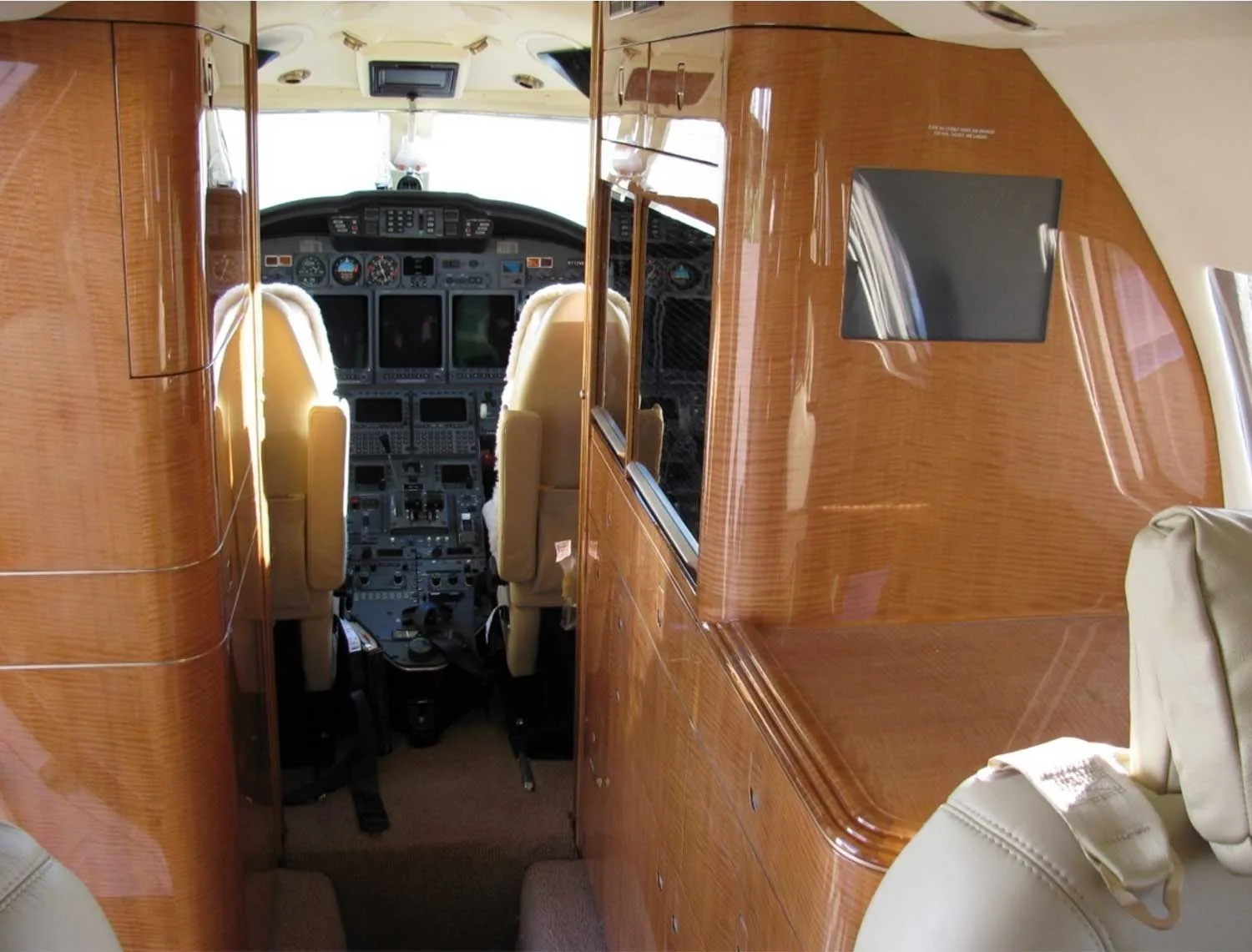 Cabin interior of a 1999 Cessna Citation X.