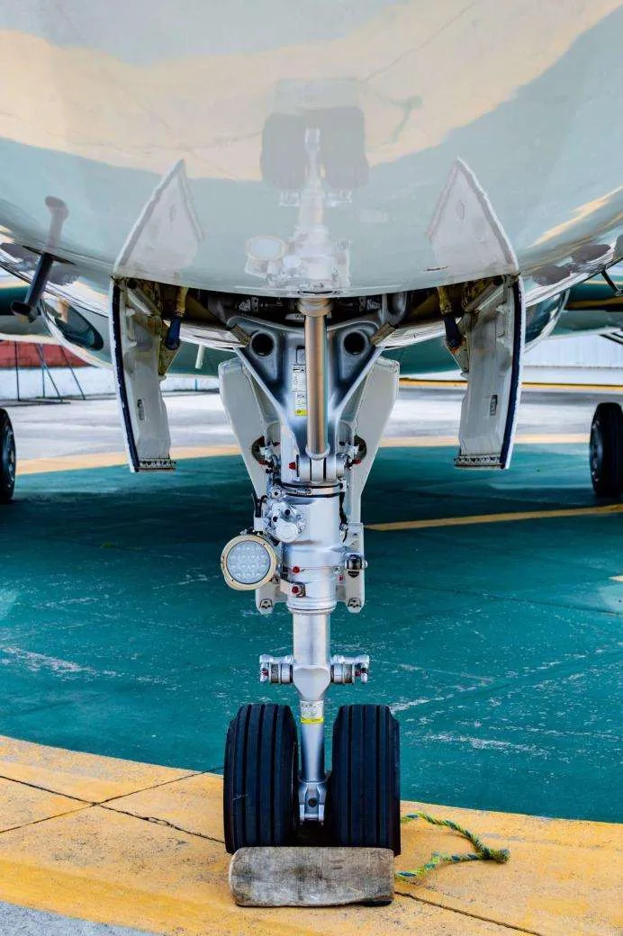 Engine detail of a 1999 Dassault Falcon 2000.