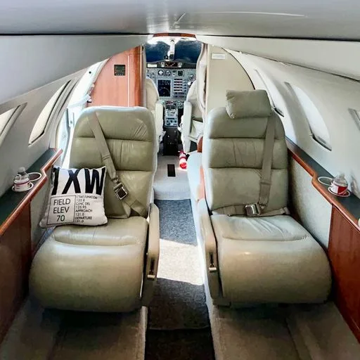 Cabin interior of a 2000 Cessna Citation CJ1.