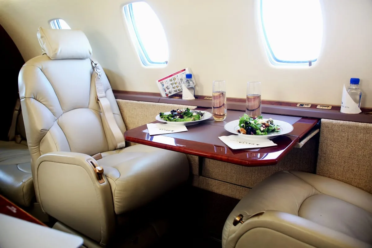 Cabin interior of a 2002 Cessna Citation Excel.