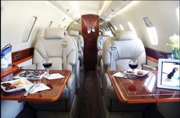 Cabin interior of a 2002 Cessna Citation X.